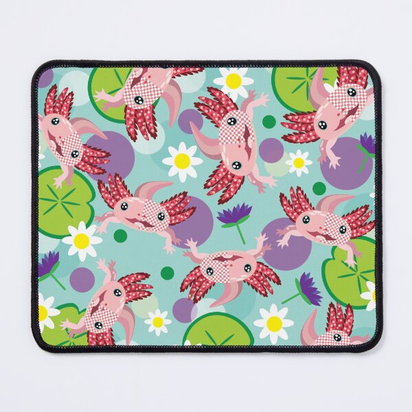 Item preview, Axolotl and flowers baby blue pattern designed and sold by smalladventures.
