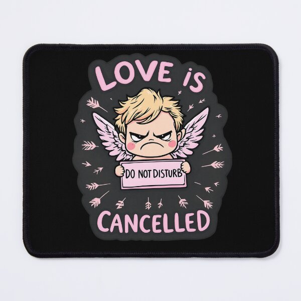 Item preview, Cupid Do Not Disturb - 'Love is Cancelled' Anti Valentine designed and sold by GipsyAvenger.