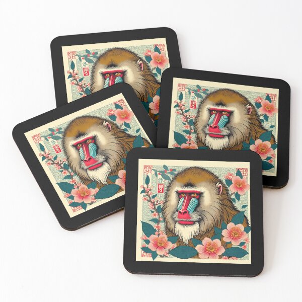 Item preview, colored faced mandrill designed and sold by EuropeanPrints.