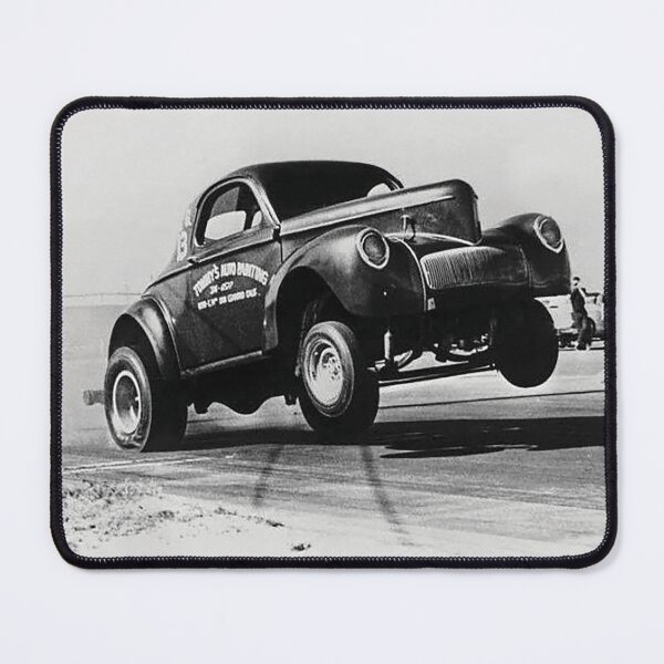 Item preview, Vintage Willys Coupe Gasser wheelie - black print designed and sold by retropetrol.