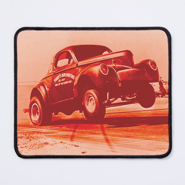 Item preview, Vintage Willys Coupe Gasser wheelie - orange candy print designed and sold by retropetrol.