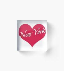 New York Heart Acrylic Block