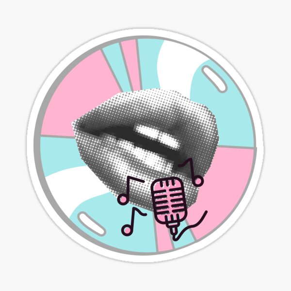 Singing Lips'n'Pastel - Artsy T-shirt, music, singer, woman singer, musician Sticker
