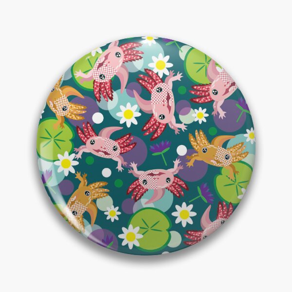 Item preview, Axolotl and flowers mix pattern designed and sold by smalladventures.