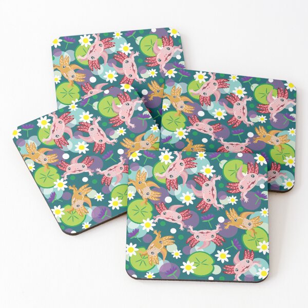 Item preview, Axolotl and flowers mix pattern designed and sold by smalladventures.