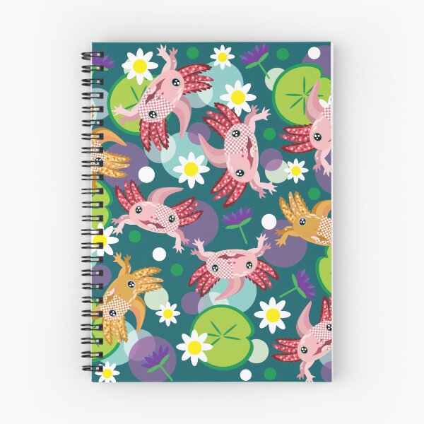 Item preview, Axolotl and flowers mix pattern designed and sold by smalladventures.