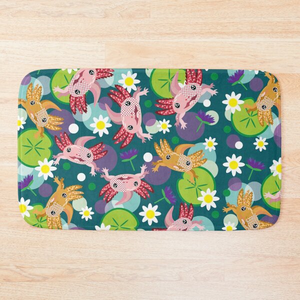Item preview, Axolotl and flowers mix pattern designed and sold by smalladventures.