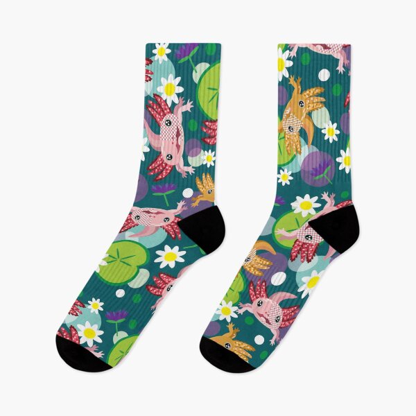 Item preview, Axolotl and flowers mix pattern designed and sold by smalladventures.