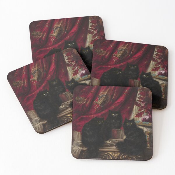 Item preview, Three Black Cats - Carl Kahler designed and sold by darkgothicart.