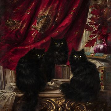 Artwork thumbnail, Three Black Cats - Carl Kahler by darkgothicart