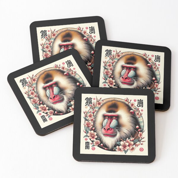 Item preview, colored faced mandrill designed and sold by EuropeanPrints.