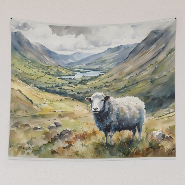 Item preview, A Sheep in the Lake District Landscape designed and sold by Country-Artist.