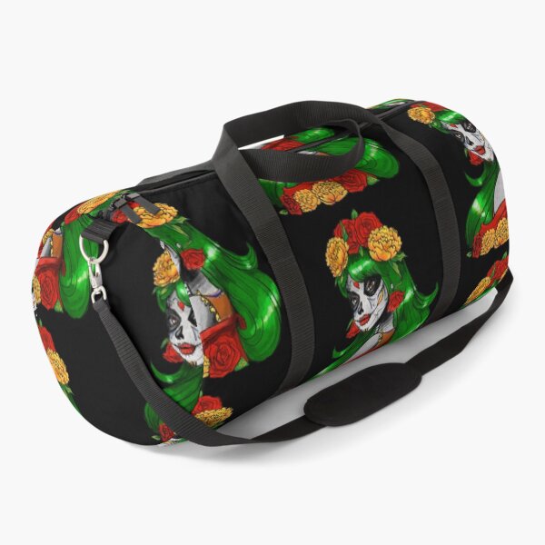 Item preview, La Catrina Green Hair & Marigolds designed and sold by MarielaArtShop.