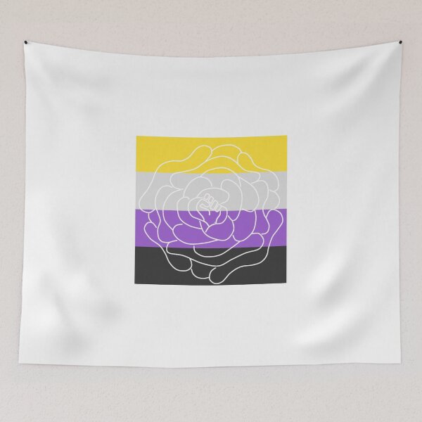 Item preview, Enby Flag White Rose designed and sold by JuliaEnchanted.
