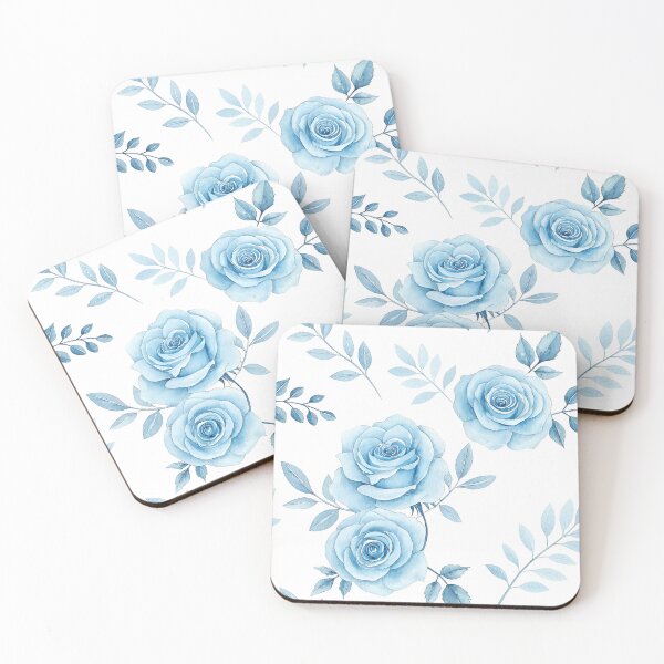 Item preview, Soft Blue Roses Watercolor Floral Pattern designed and sold by MuffinMeng ⭐⭐⭐⭐⭐.