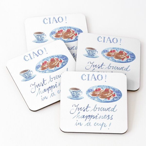 Item preview, Ciao watercolour coffee lovers breakfast happiness by Katarina Roccella designed and sold by Katarina Roccella.