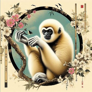 Artwork thumbnail, White-handed gibbon by EuropeanPrints