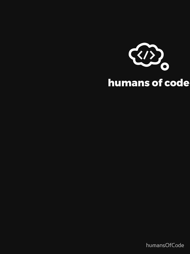 Thumbnail 7 of 7, Classic T-Shirt, humans of code - logo and name (vertical) (white) designed and sold by humansOfCode.