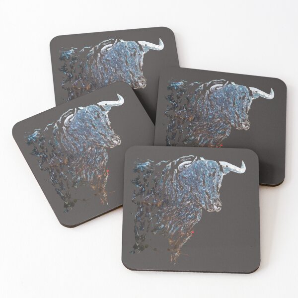 Item preview, Spanish bull, blue bull, animals designed and sold by NessArtByEwa.