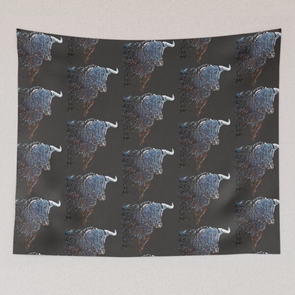 Item preview, Spanish bull, blue bull, animals designed and sold by NessArtByEwa.