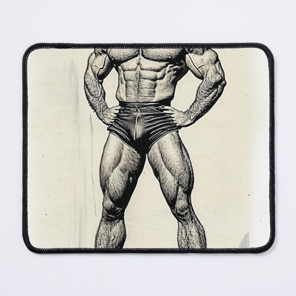 Item preview, A vintage physique bodybuilder drawing designed and sold by ChanningsPinups.