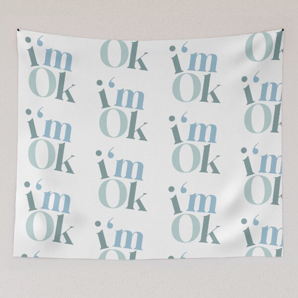 Item preview, Bold Blue Typography “I’m OK” Sticker – Minimalist Motivational Design for Laptops, Kindles & Journals designed and sold by Stickers by @molllyclare.