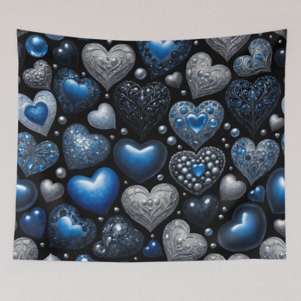 Item preview, Heartpattern blue designed and sold by PandorasWelt.