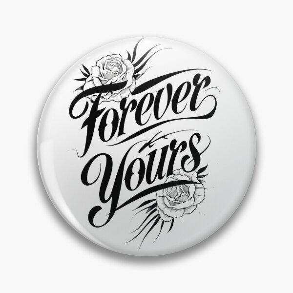 Item preview, Forever Yours – Chicano Calligraphy with Romantic Roses designed and sold by Kollob.