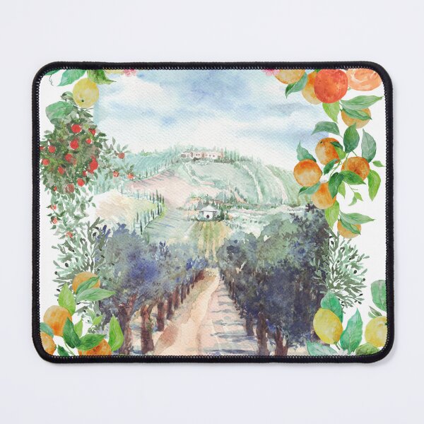 Item preview, TOSCANA, Tuscany hills vineyard watercolour art travel poster, Italy by Katarina Roccella designed and sold by Katarina Roccella.
