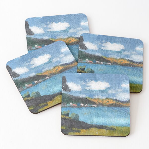 Item preview, Seascape Painting with Boatsheds designed and sold by miggity--mack.