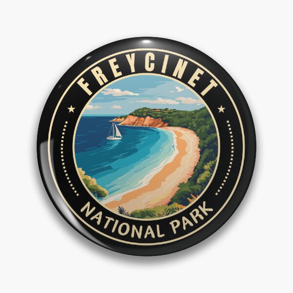 Item preview, Freycinet National Park in Tasmania Australia Retro Travel Art Emblem designed and sold by MaateoDesign.