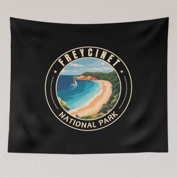 Item preview, Freycinet National Park in Tasmania Australia Retro Travel Art Emblem designed and sold by MaateoDesign.