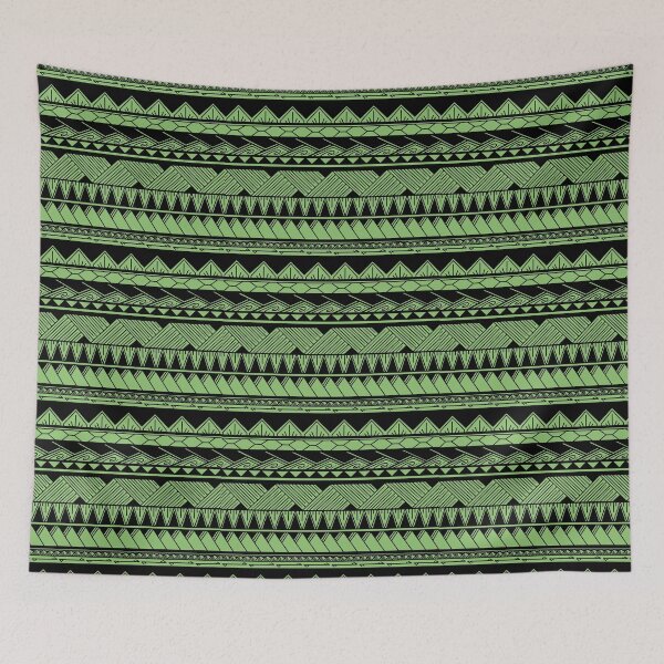 Item preview, Black and Spring Green Tribal Pattern designed and sold by Steeb757.