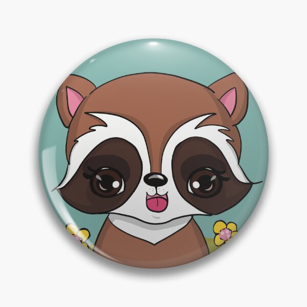 Item preview, Cute baby raccoon sitting in the green grass enjoying the yellow flowers designed and sold by marina63.