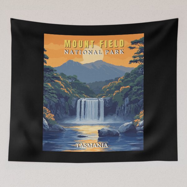 Item preview, Mount Field National Park in Tasmania Australia Retro Travel Art Landscape designed and sold by MaateoDesign.