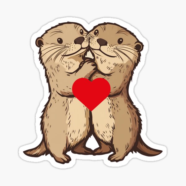 Artikel-Vorschau von Otterly verliebt Otter Sticker, designt und verkauft von PrintDelightsDJ.