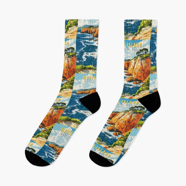 Item preview, Maria Island National Park in Tasmania Australia Retro Travel Art Landscape designed and sold by MaateoDesign.