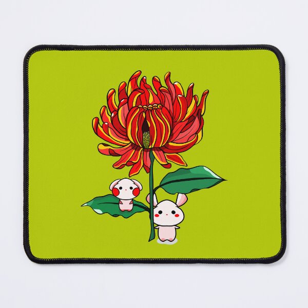 Item preview, Rabbits and a flower illustration designed and sold by TsouChiungYu.