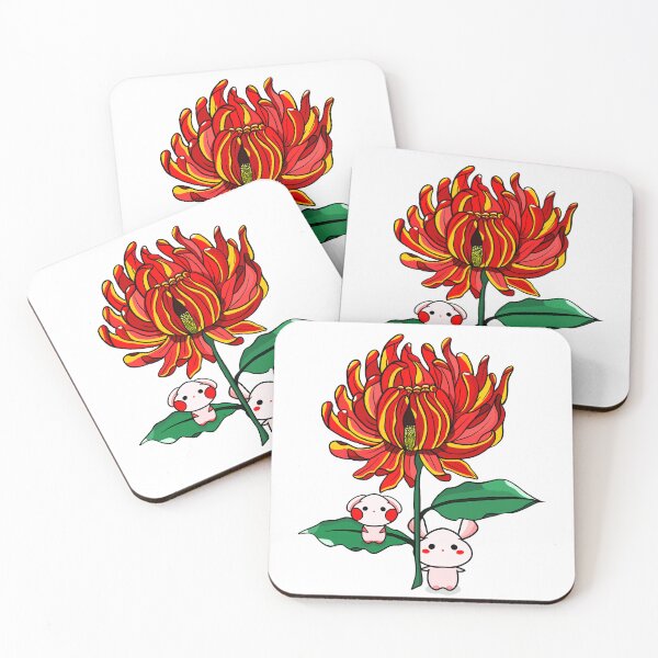 Item preview, Rabbits and a flower illustration designed and sold by TsouChiungYu.
