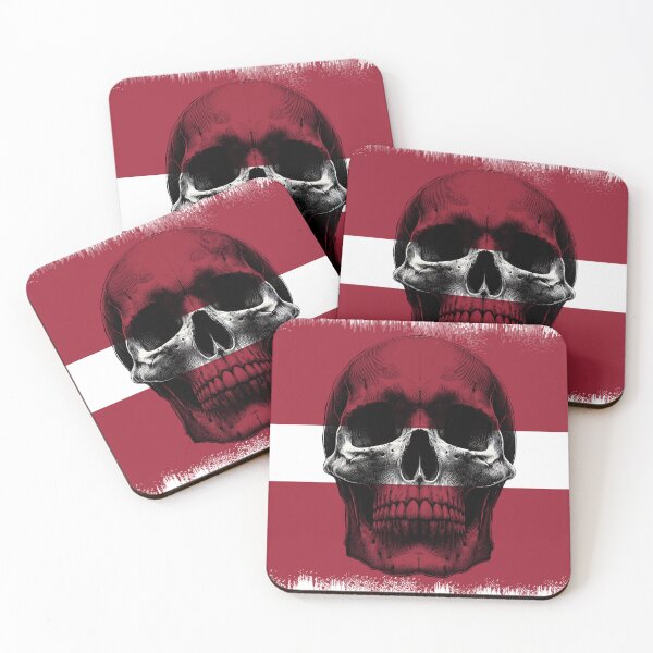Item preview, LATVIA SKULL FLAG NATION RAREART COUNTRY HALLOWEEN #ogirdor designed and sold by ogirdorgraphics.