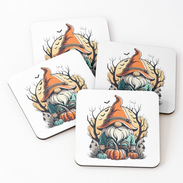 Item preview,  A beautiful halloween gnome, fall, pumpkin in a minimalist ink drawing style designed and sold by Kollob.