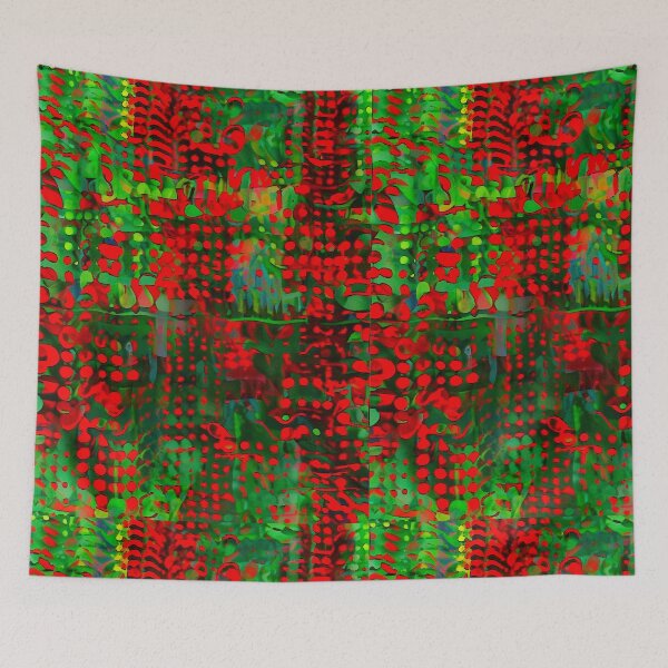Item preview, Bizarre design of green red and black pattern  designed and sold by roshana3.