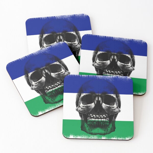 Item preview, LESOTHO SKULL FLAG NATION RAREART COUNTRY HALLOWEEN #ogirdor designed and sold by ogirdorgraphics.