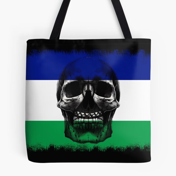 Item preview, LESOTHO SKULL FLAG NATION RAREART COUNTRY HALLOWEEN #ogirdor designed and sold by ogirdorgraphics.