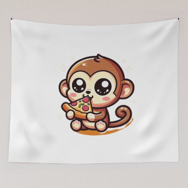 Item preview, monkey eating pizza designed and sold by Eternalski.