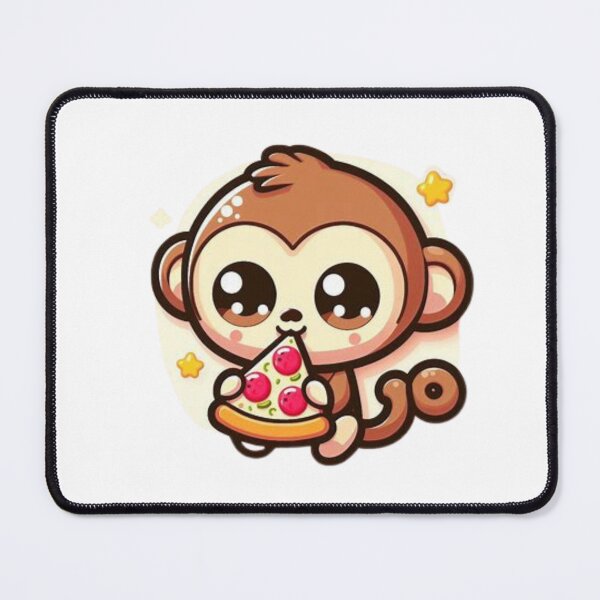 Item preview, monkey eating pizza designed and sold by Eternalski.