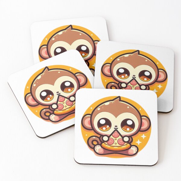 Item preview, monkey eating pizza designed and sold by Eternalski.