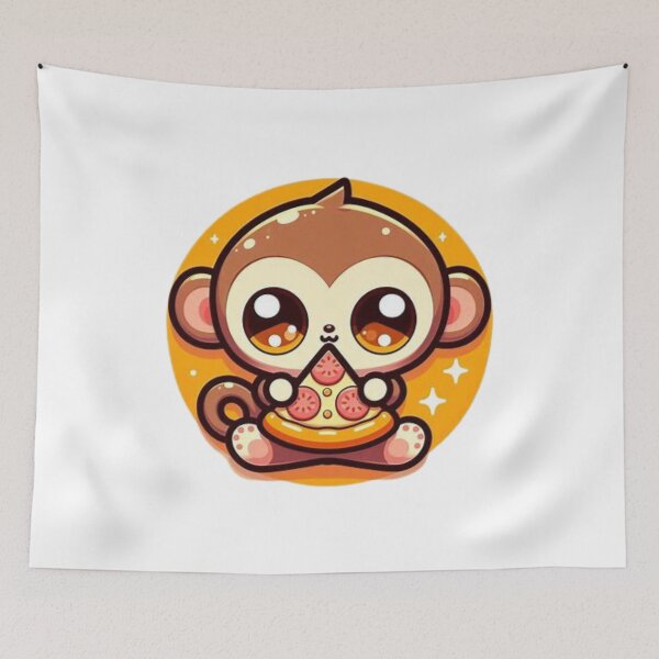 Item preview, monkey eating pizza designed and sold by Eternalski.