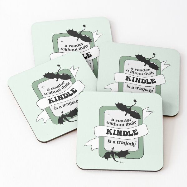 Item preview, A Reader Without Their Kindle Is A Tragedy Fourth Wing Quote Green Bookish designed and sold by StickyBook.
