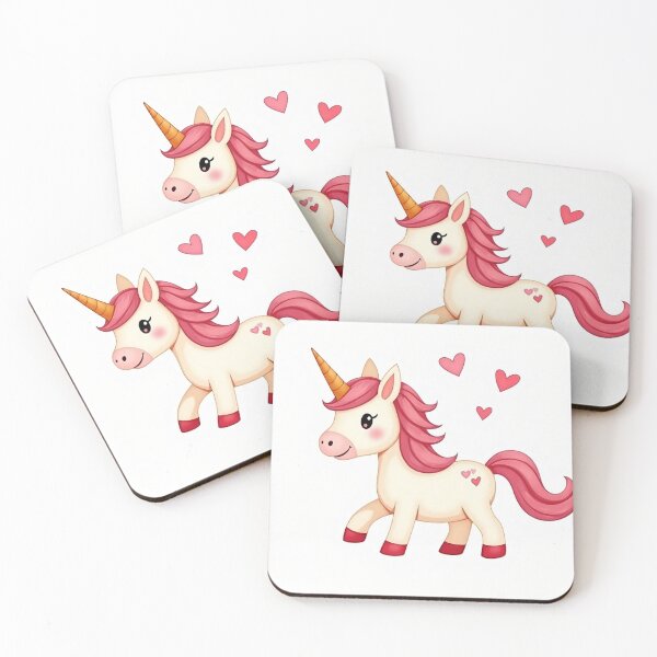 Item preview, Flux Dev cute Unicorn in red and pale pink Clipart Valentines designed and sold by Ingahaliullina.